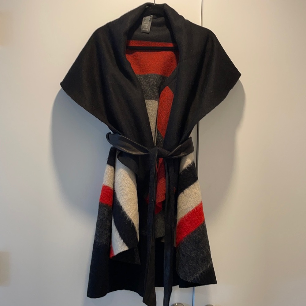 Alice + Olivia Wool Cape w/ leather wrap. Good condition. Priced to sell.